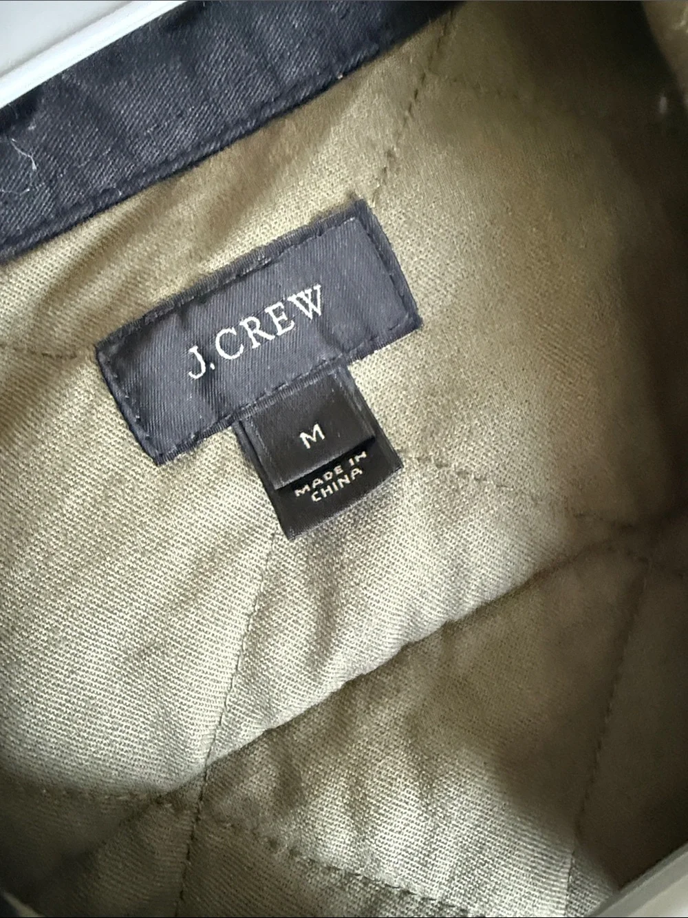 J Crew Quilted Olive Green Shacket